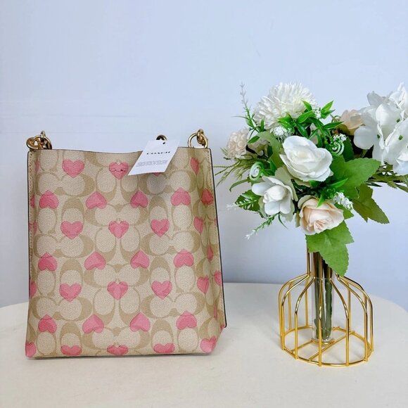 Coach CP056  Mollie Bucket Bag22 In Signature Canvas IN Light Khaki Chalk Multi - Picture 3 of 7